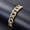 BB104 13mm 7.5inch Silver/Black Plated Brass Hip Hop Iced CZ Cuban Tennis Chain Bracelet Geometric Unisex Party Gift