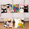 Kitten Full Screen Pillow Case Fashion Square Pillowcase Bedroom Sofa Room Ins Decoration Leisure