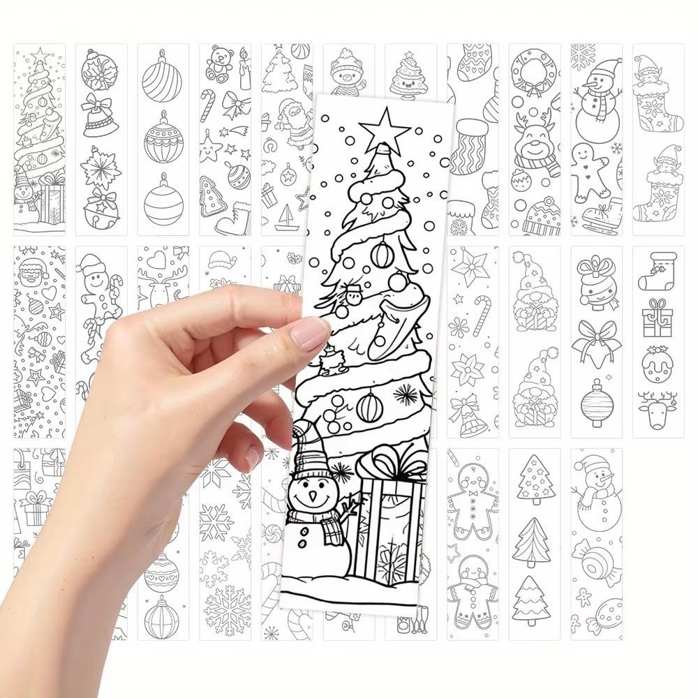 32pcs Paper Blank Bookmarks Cartoon Page Markers Decorative Graffiti Bookmarks  For Book Lover Gift