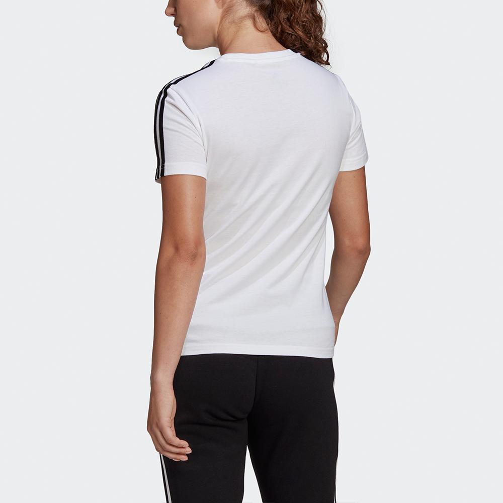 Adidas Three-Stripe Short Sleeve Sport Tee Women Tops White GL0783
