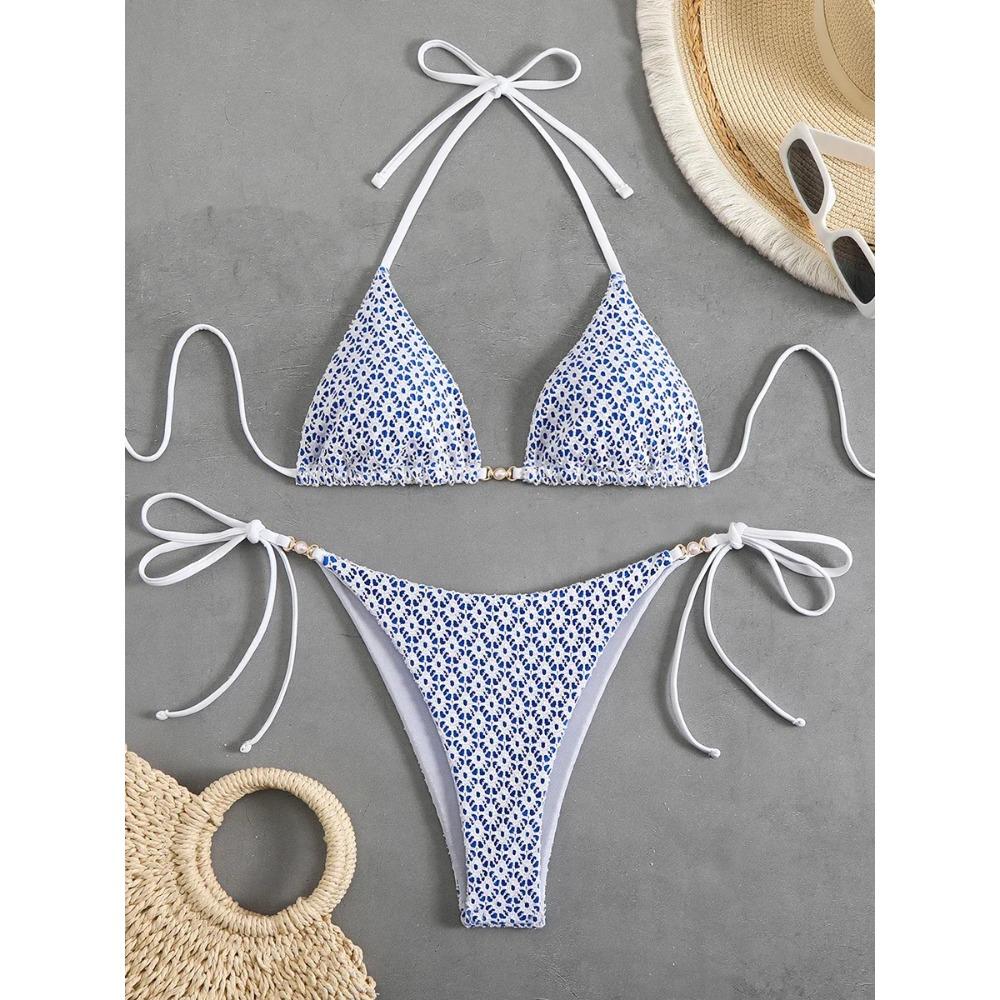 Sexy Micro Bikini 2025 Women Chain Swimsuit Female Swimwear Thong Bikinis Sets Brazilian Bathing Suit Beach Wear Lace Up Biquini