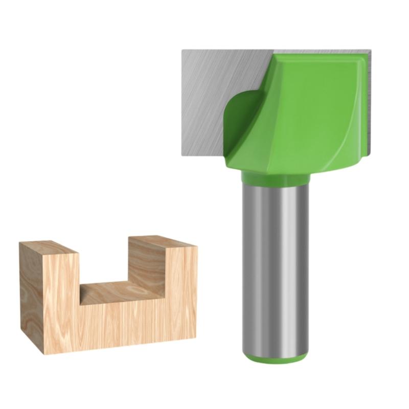 Langlebigkeit Stahlspitzen-Bodenreinigungsfräser für effiziente Holzbearbeitungsaufgaben mit 1/2-Zoll-Schaft und grünen Oberflächen