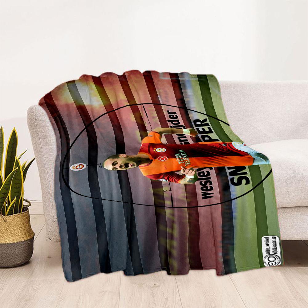 Football Player Action Blanket Warmthful Decor Perfect for Couch Sofa Bedding Four Seasons Universal Playful Design