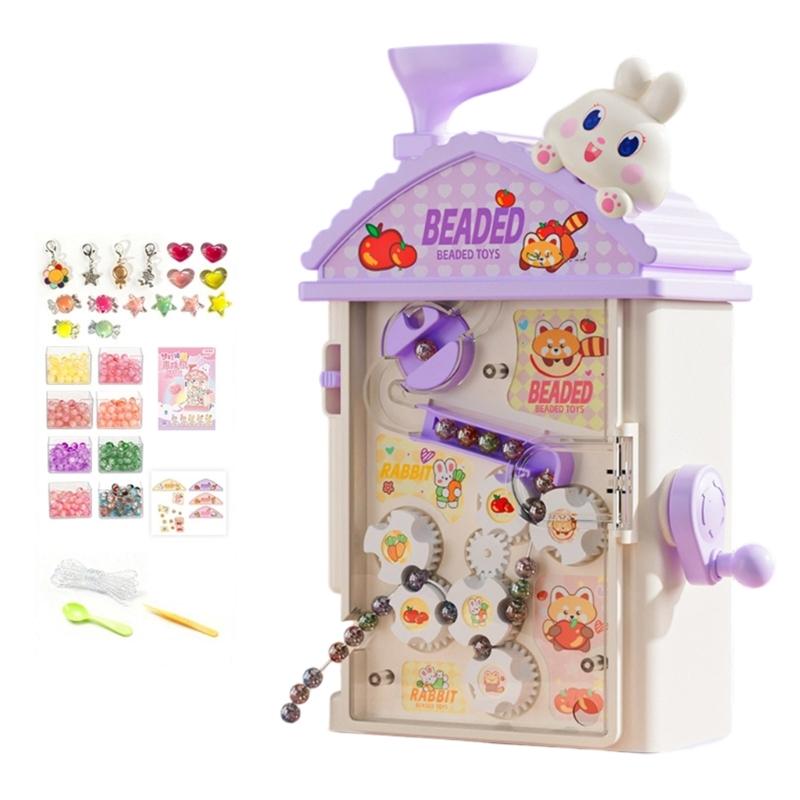 Детский набор для изготовления браслетов своими руками, автоматическая нанизыватель бусин, игрушка, набор из 400 разноцветных бусин, набор для творчества для творческого развлечения фиолетовый