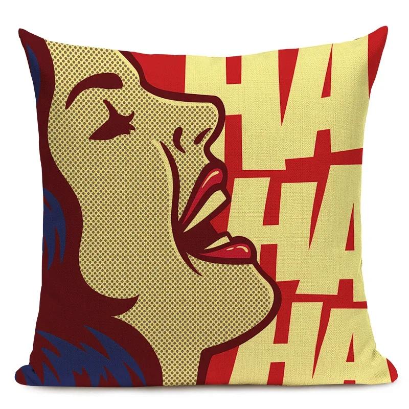 American Anime Pop Art Printing Cushion Cover Home Sofa Decor Pillowcase Car Seat Decorative Pillow Case Capa Almofada