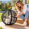 Durable Mesh Cat Running Wheel 27" Hamster Ball Outdoor Rolling Enclosure Foldable Breathable Playpen Roller with Metal Support & Carry Handle,