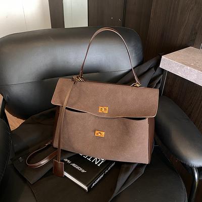 Bolsa retrô fosca outono e inverno feminina nova bolsa de ombro mensageiro para o dia a dia camurça camurça portátil