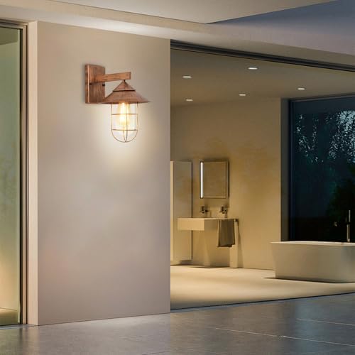 KAWELL Outdoor Porch Light, Entryway Light, Industrial and Antique Style, Indoor/Outdoor Use, Gate Post Light, Wall Mounted, Weatherproof, Garden Ligh