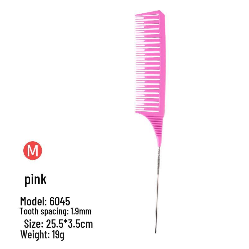 Barber Shop Sectioning & Dyeing Highlight Comb Set - Steel Needle and Fine Teeth, Heat-Resistant, Pointed Tail