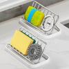 Stainless Steel Dish Drying Rack with Sponge, Scrubber, and Cleaning Cloth Holders