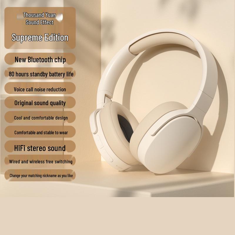 2025 New Model Wireless Over-Ear Bluetooth Noise-Cancelling Headphones for Gaming and Sports