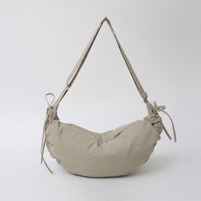 2024 Korean-Style Lightweight Women's Nylon Canvas Crossbody & Underarm Dumpling Bag