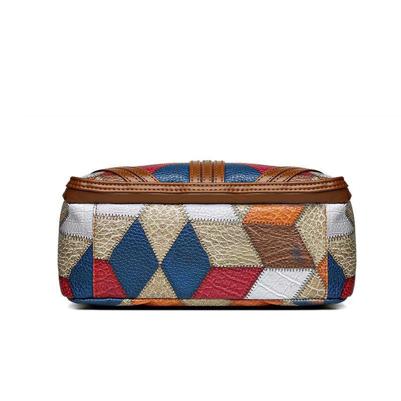 Farbblock Karodekor Mehrschichtige Umhängetasche Große Kapazität Tägliche Nutzung Schultertasche für Frauen Vintage