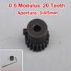 0.5 Modulus 3.175mm 20T Alloy Steel 3mm 4mm 5mm Apearture 20 Teeth Motor Gear Metal Gear for DC Spindle Motor Shaft 775 Motors