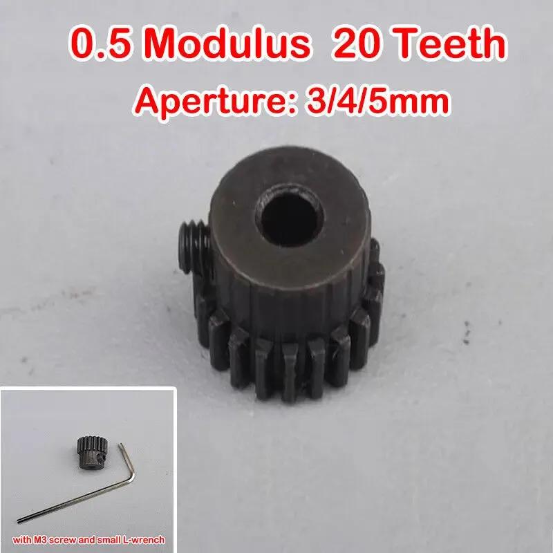 0.5 Modulus 3.175mm 20T Alloy Steel 3mm 4mm 5mm Apearture 20 Teeth Motor Gear Metal Gear for DC Spindle Motor Shaft 775 Motors inner diameter-4mm