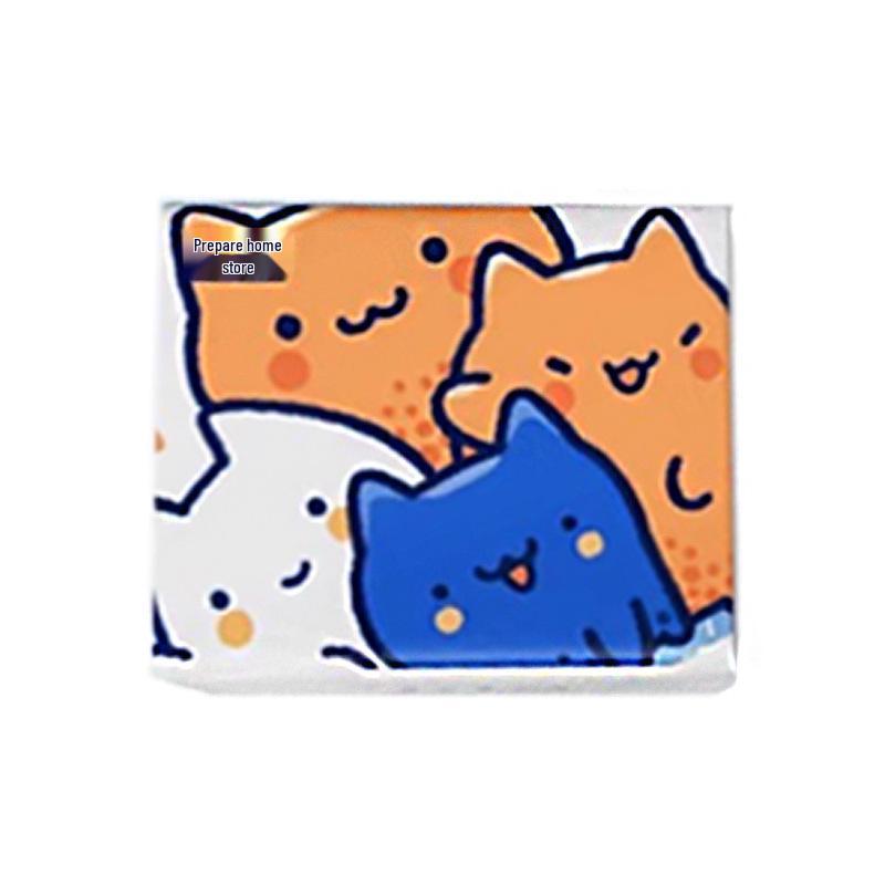 Cartoon Print Pocket Tissue - Portable Wood Pulp Napkins, Douyin Style