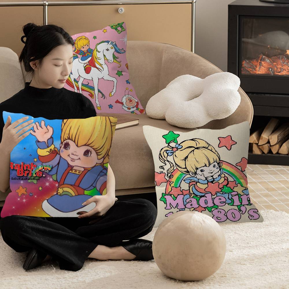 RRainbow BBrite Cartoon Pillowcase toon Gift Cushion Cover Bedroom Home Sofa Chair Seat Decor pillow case