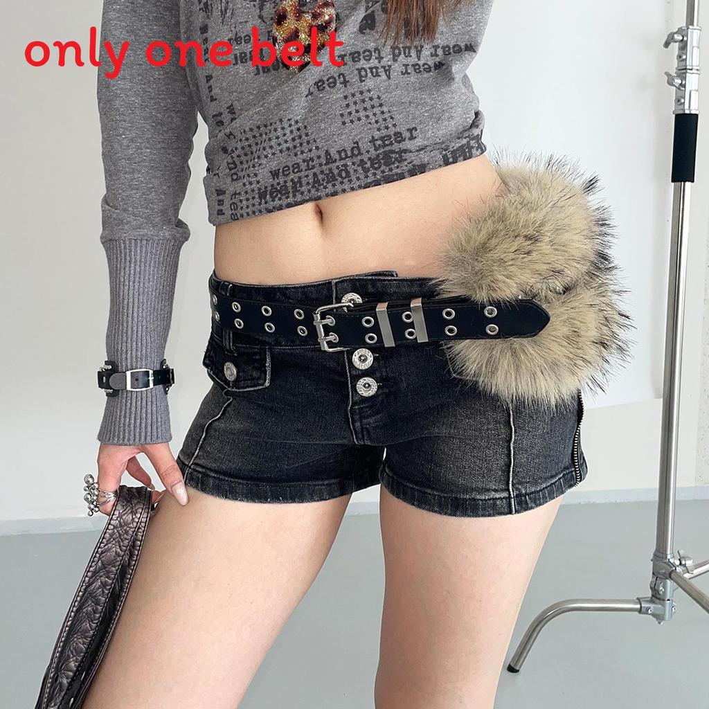 Vintage Punk Y2k Pu Leather Belt For Women With Metal Buckle For Casual Fashion