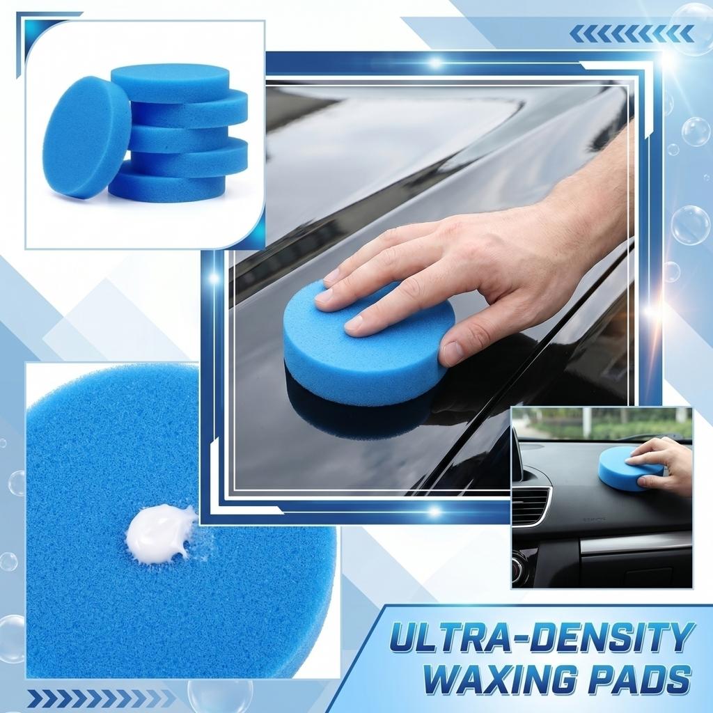 12pc Round Edge-Free Waxing Sponge Pads Car Care Polishing Cleaning Sponges for Automotive Detailing and Maintenance