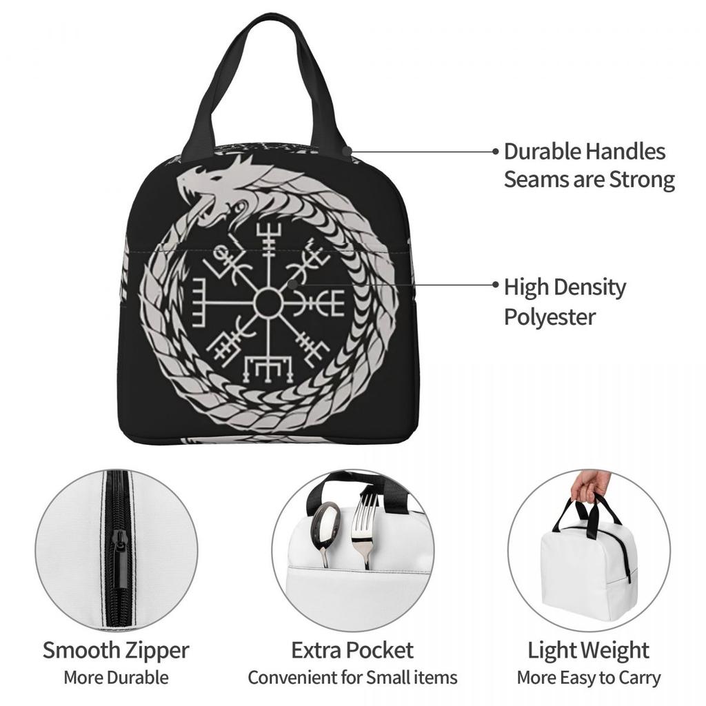 Viking Odin Valknut Runes Insulated Lunch Bag for Kids School Cooler Thermal Food Box Tote Portable Lunch Boxes Container
