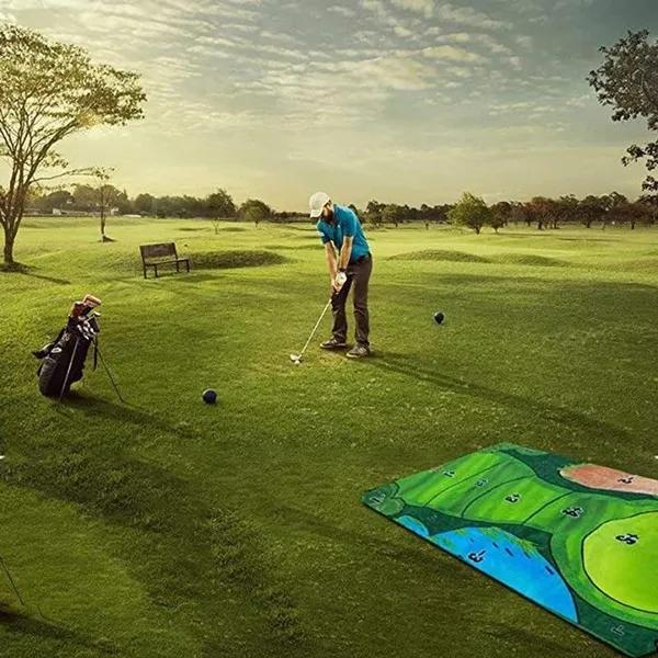 Neformální golfová hra s 180 x 120 cm přilnavým povrchem Herní podložka Golfová úderová podložka Sada golfových tréninkových pomůcek Golfové vybavení