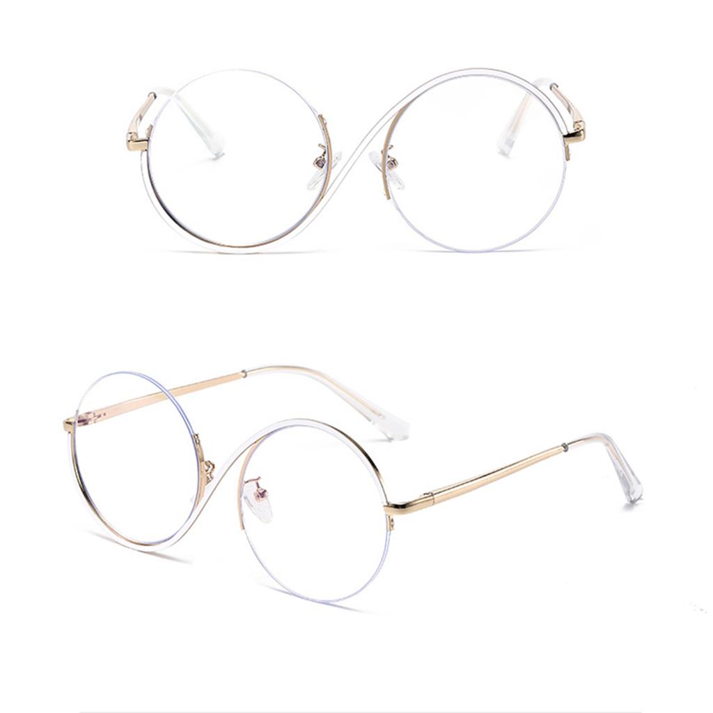 Yousheng Hexenbrille Ikonisches Design Flache Spiegel Leichter Metallrahmen S-förmige Bügel Runde Brille Halloween-Partys Requisite Cosplay-Brille