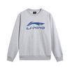 Li Ning Sweatshirts Men's Heather Gray Geologic Gray Mixed Color Crew Neck Moderate AWDVJ29-2