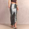 Lato Nowa Linia A Jednolita Elegancka Spódnica Damska Casual Jasna Rozcięcie Slim Fit Długa Spódnica Odzież Damska Vintage Wysoki Stan Vintage Seksowna Spódnica Damska 25717
