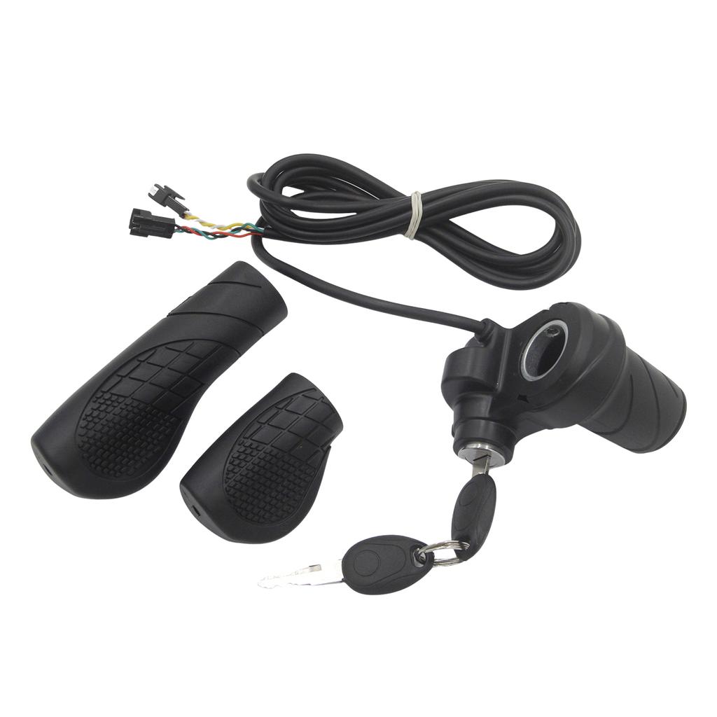 5V E-Bike Throttle Accelerator Hall Half Turn Handle with Electric Door Lock Key Scooter Repair Accessory Throttles 2