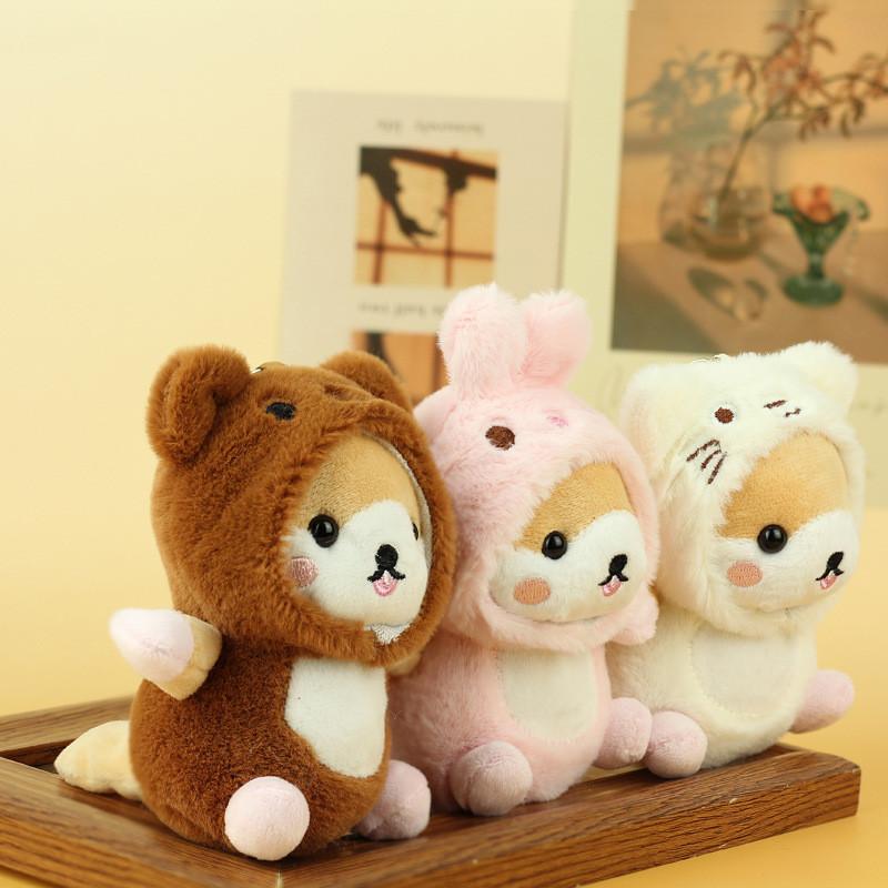Plush Dog Keychain With Pp Cotton Filling For Bag Decor And Gift