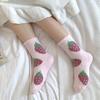 Soft Thickened Coral Fleece Socks Winter Flower Strawberry Floor Socks Sleeping Hosiery Warm Socks Women For Girls