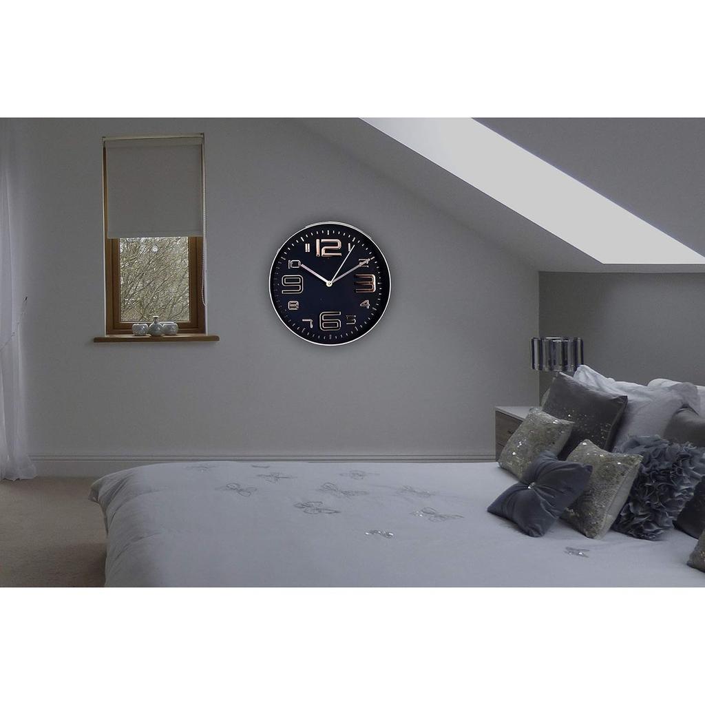 Leise Stumm Batteriebetrieben Nicht-tickend Leise Dekorative Wanduhr mit Verdicktem Kunststoffrahmen Glasabdeckung für Wohnzimmer