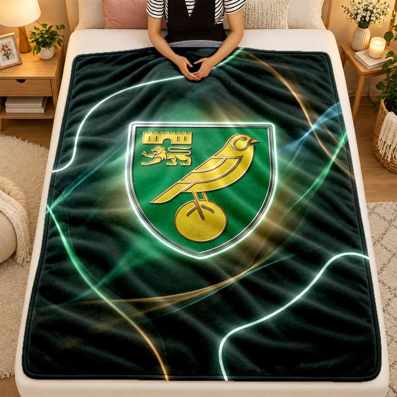 Flannel BlanketNorwich City Football Warm Soft Throw Blanket for Indoor Sofa Bed Living Room Use