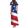 Women's Summer Casual Fashion Independence Day Printed Dresses V-Neck Short Sleeve Dresses