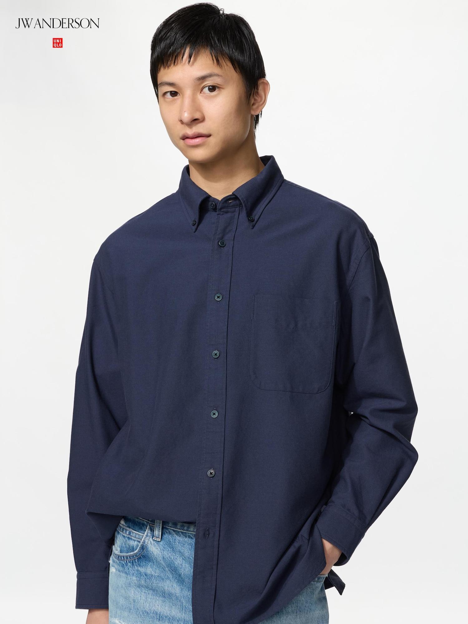 Uniqlo Оверсайз рубашка из оксфорда 69 NAVY/MEN XXL