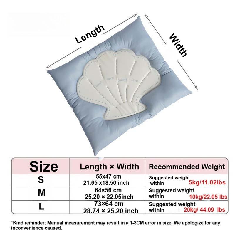

Upgraded Pet Cooling Mat Summer Seashell Dog Bed, Non-Slip Dog Cat Cushion Pad with Breathable Fabric,Suitable for All Seasons 55x47cm сірий