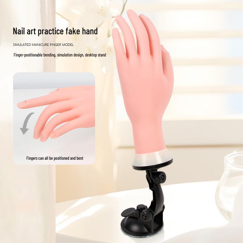 Bendable Nail Art Practice Hand with Adjustable Fingers