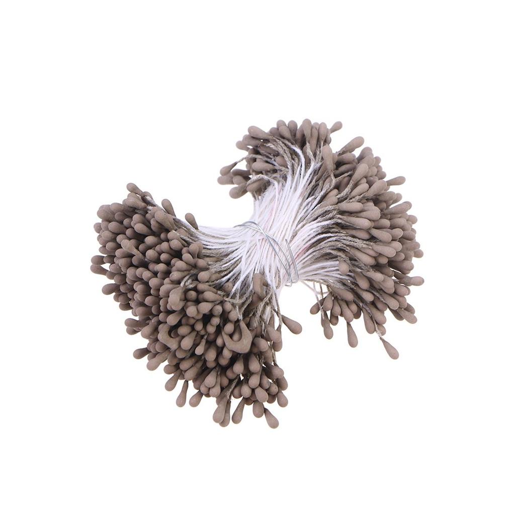 400Pcs Artificial Pearl Floral Stamens Double-Ended Black for Flower Making Craft Decoration Supplies Flower Floral