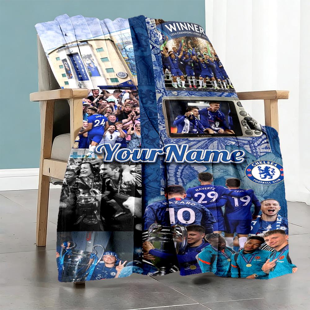 Chelsea Customize Your Name Blanket Multi-purpose Personalized Blanket Comfortable Throw For Picnics Livingroom Chair Nap Ideal for All Seasons