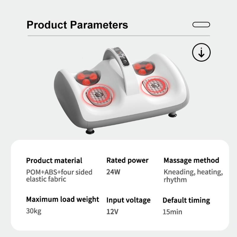 Masażer Shiatsu do stóp z wibracjami Elektryczny podgrzewany Masaż łydek i stóp Terapeutyczne ugniatanie Poprawia krążenie krwi w nogach Relaks mięśni