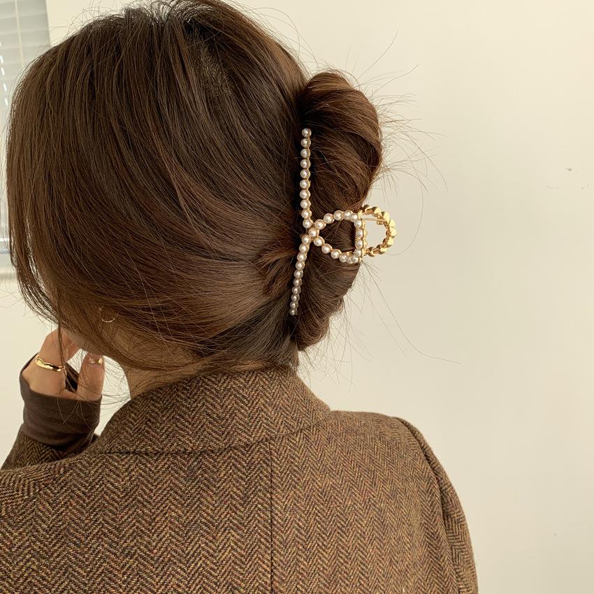 New Korea Trendy Geometric Square Gold Color Stainless Steel Hair Claw Cross Hairclip Hairpin Headwear Women Hair Accessories