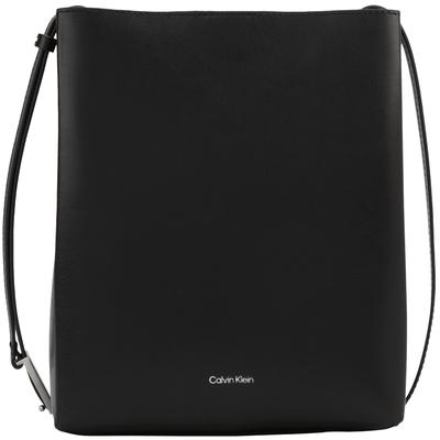 Calvin Klein Casual Commuter Letter Print Leather Crossbody Bag Women Bags Space-Black DH3772-BAE