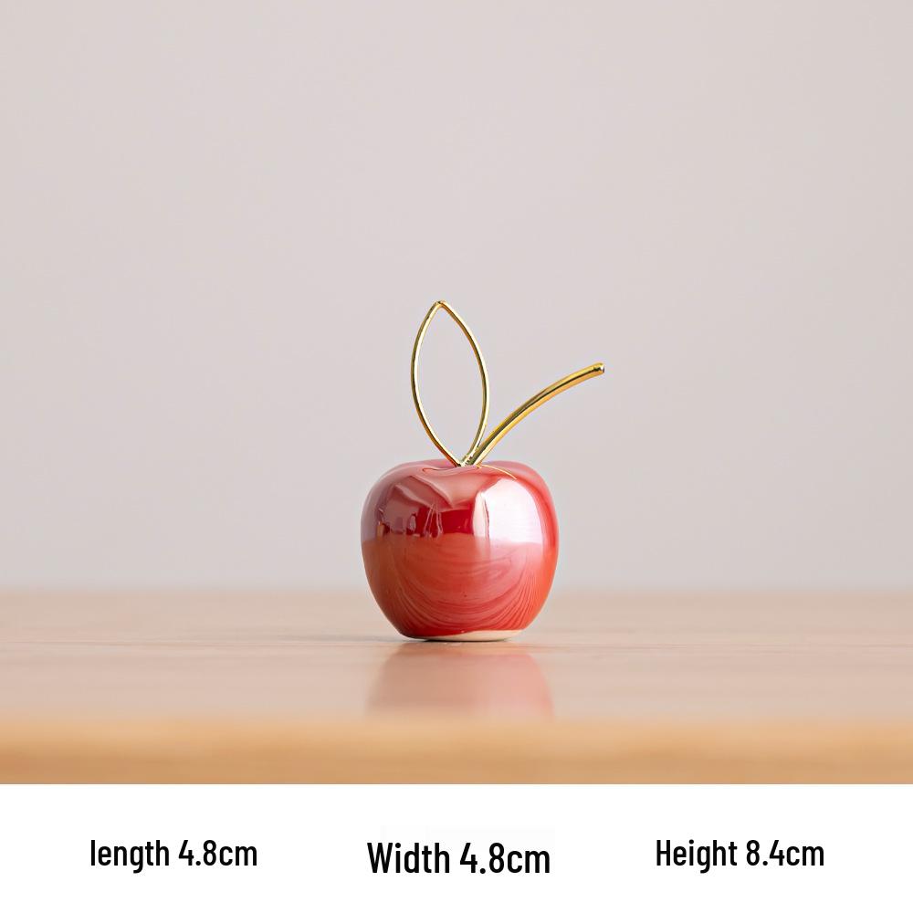Modern Minimalist Ceramic Apple Ornament for Room & Coffee Table Decor