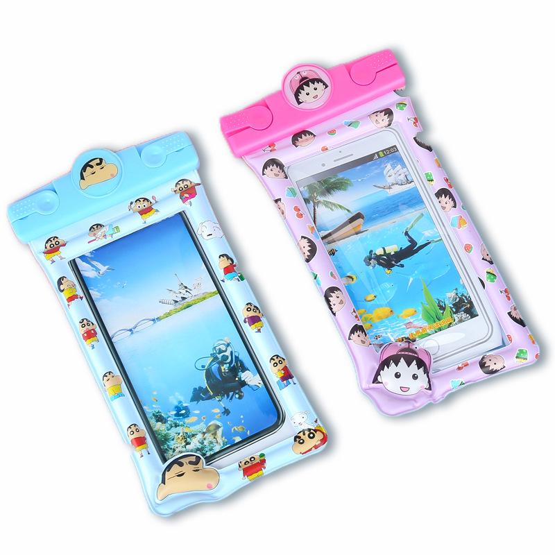 Waterproof Cartoon Phone Case Sleeve - Transparent PVC Bag for Swimming and Diving (W592)