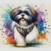 Full Embroidery Cotton Thread 11CT Printed Dog Cross Stitch Kit Art 40x40cm