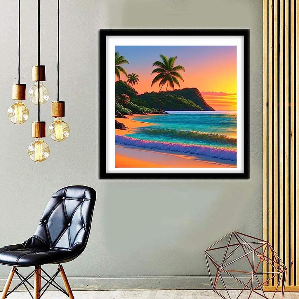 5D Diy Diamond Painting Beach Diamond Embroidery Full Lay Anime Cross Stitch Kits Home Decor Handmade Gift