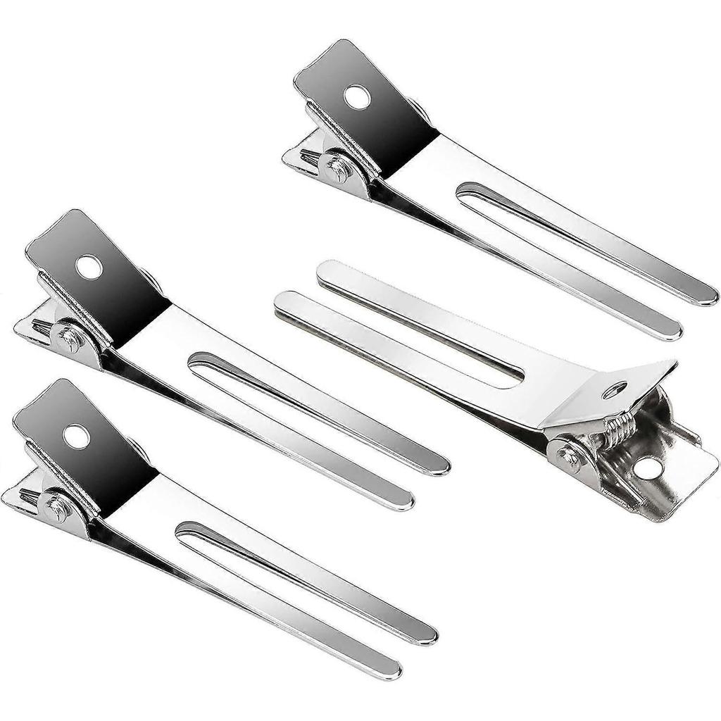 50pcs Hairpins, 1.8inch Metal Alligator Clips Double Prong Hairpins for Salon Barber Styling Clip DIY Barrette Bows Accessories (50 Pcs, Silver),2024