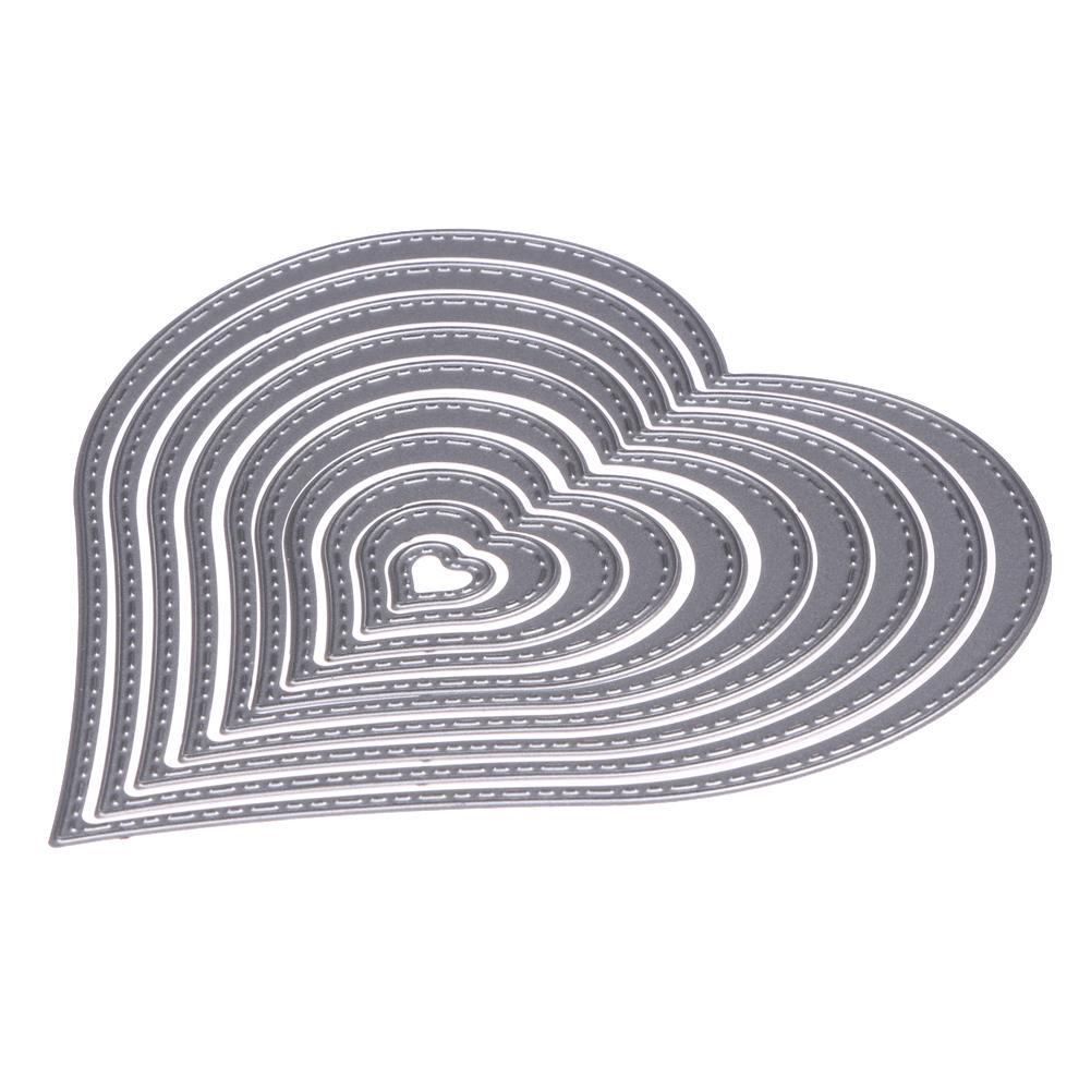 Buy 10X Heart Sewing Thread Metal Die Cutting Dies For DIY Scrapbooking ...