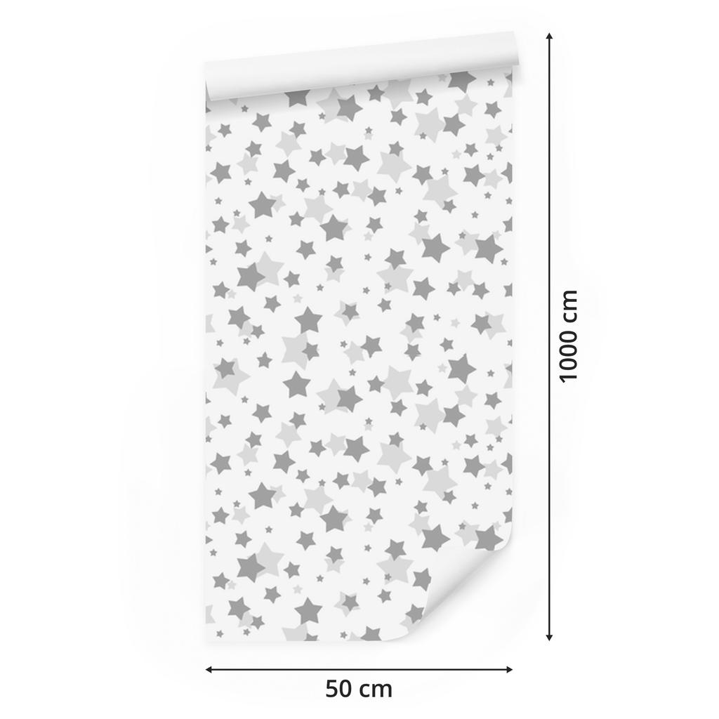 Stars wallpaper in shades of gray for living room and bedroom 50x1000