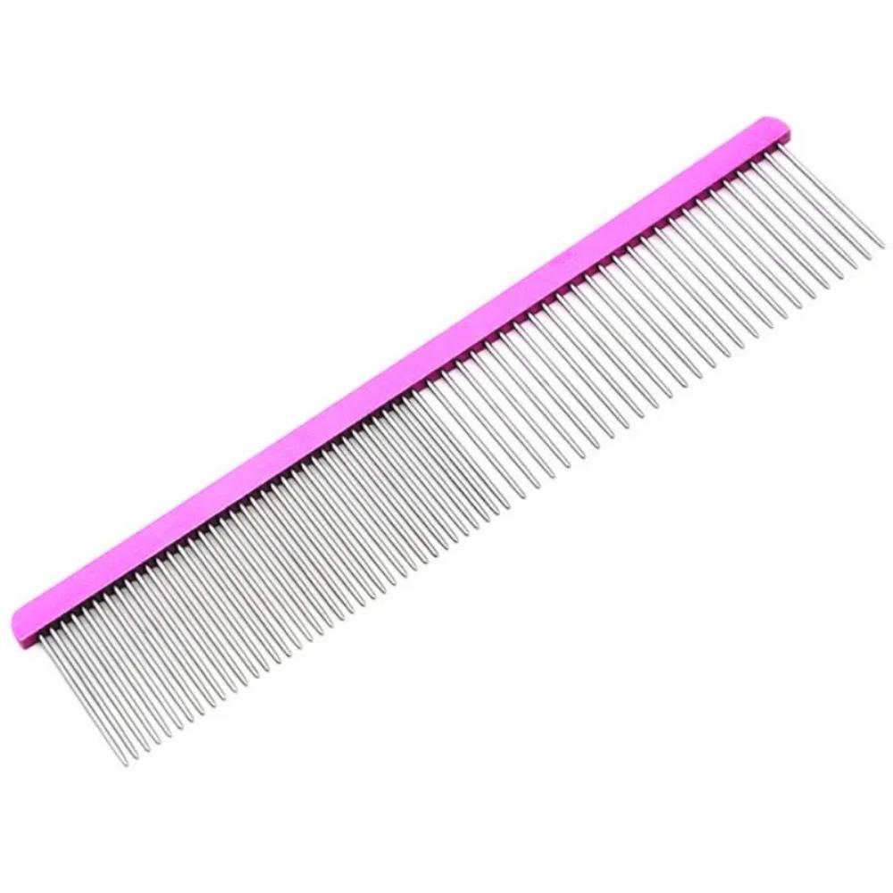 

Dog Comb Stainless Steel Dog Brush Pet Grooming Massage Dogs Comb Brush Double Teeth Dogs Combs Cat Hair Remover Pet Products рожевий